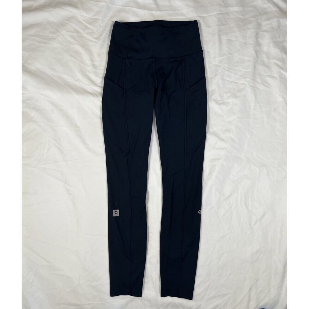 Lululemon X Barry's 7 Pocket Navy Blue Leggings Size 2